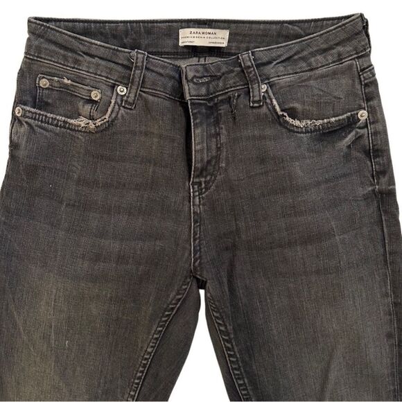 NWOT Zara Woman Premium Denim Collection Dark Wash/Distressed Skinny Jea… - Picture 4 of 13